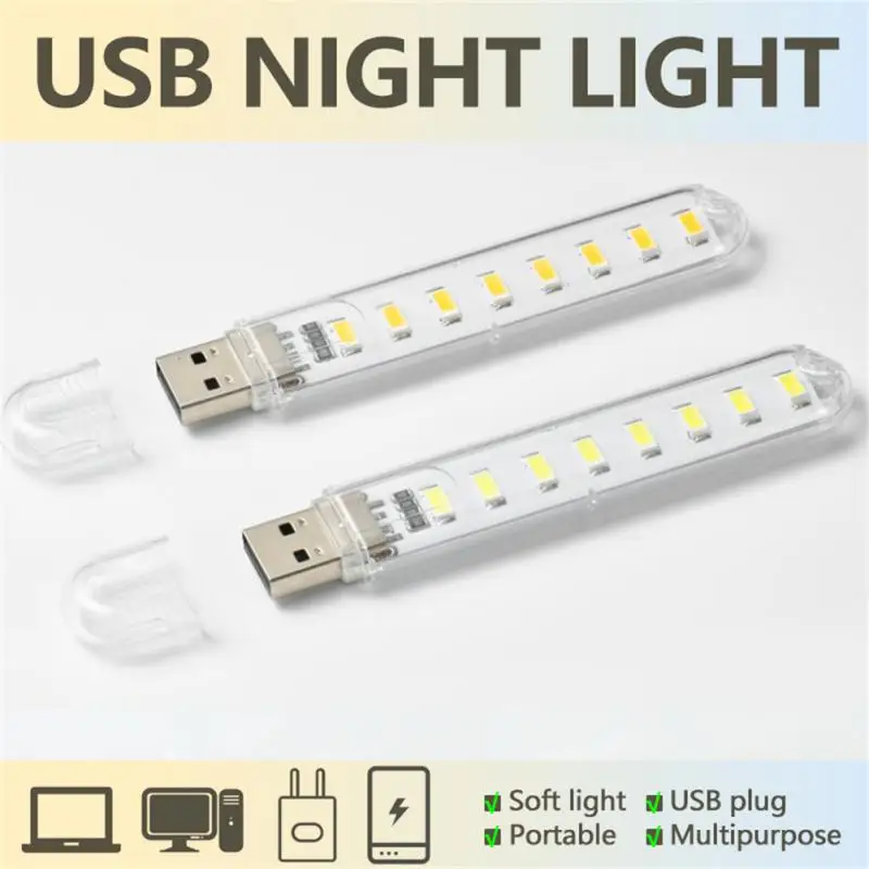 LED Light Book Light Mini LED Light Mini Portable USB LED Book Light DC5V Ultra Bright Reading Book Lamp 3LEDs/8LEDs Lights For Power Bank PC Laptop Notebook