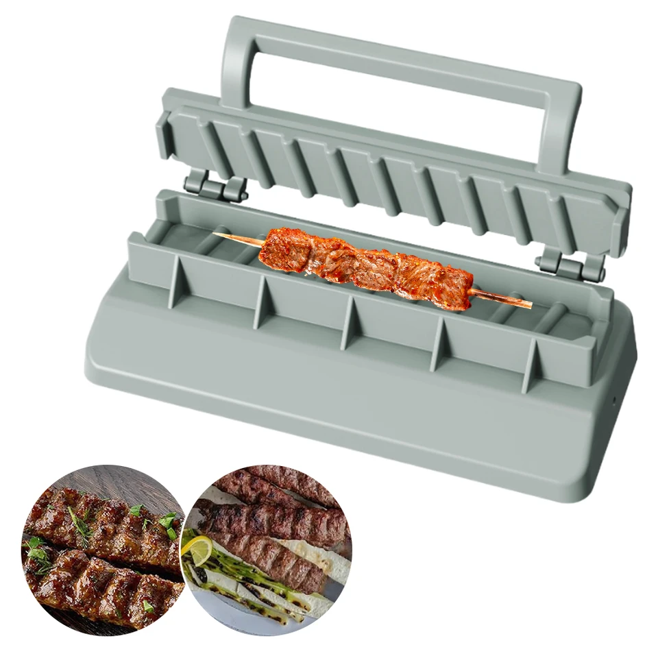 Pressa Per Kebab Manuale In Plastica Alimentare - Stampo Per Spiedini Per Barbecue, Infilatura Rapida Di Carne E Verdure, Antiscottatura E Facile Da Pulire (Bianco)