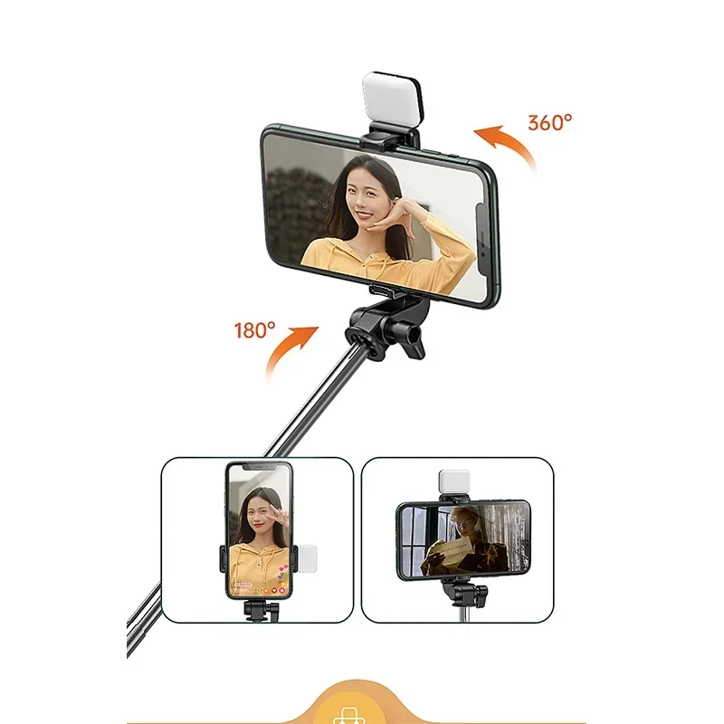Selfie Stick Foldable Mini Tripod with Fill Light Bluetooth Remote Shutter Retractable Rod for Huawei Xiaomi iPhone Cell Phone sports camera selfie stick,selfie stick tripod,cell phone selfie stick,smartphone selfie stick,selfie stick,phone selfie tripod