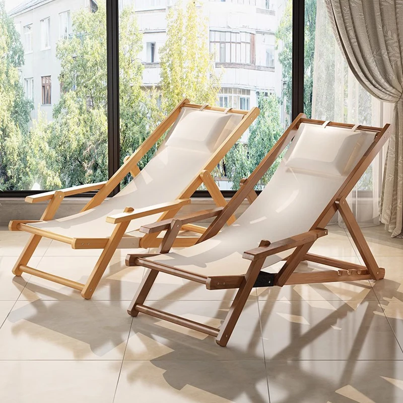Recliner Folding Type Beach Chair Balcony Domestic Fallow Sunlounger Beach Chair Height Adjustable Picnic Furniture Sillas FYBC