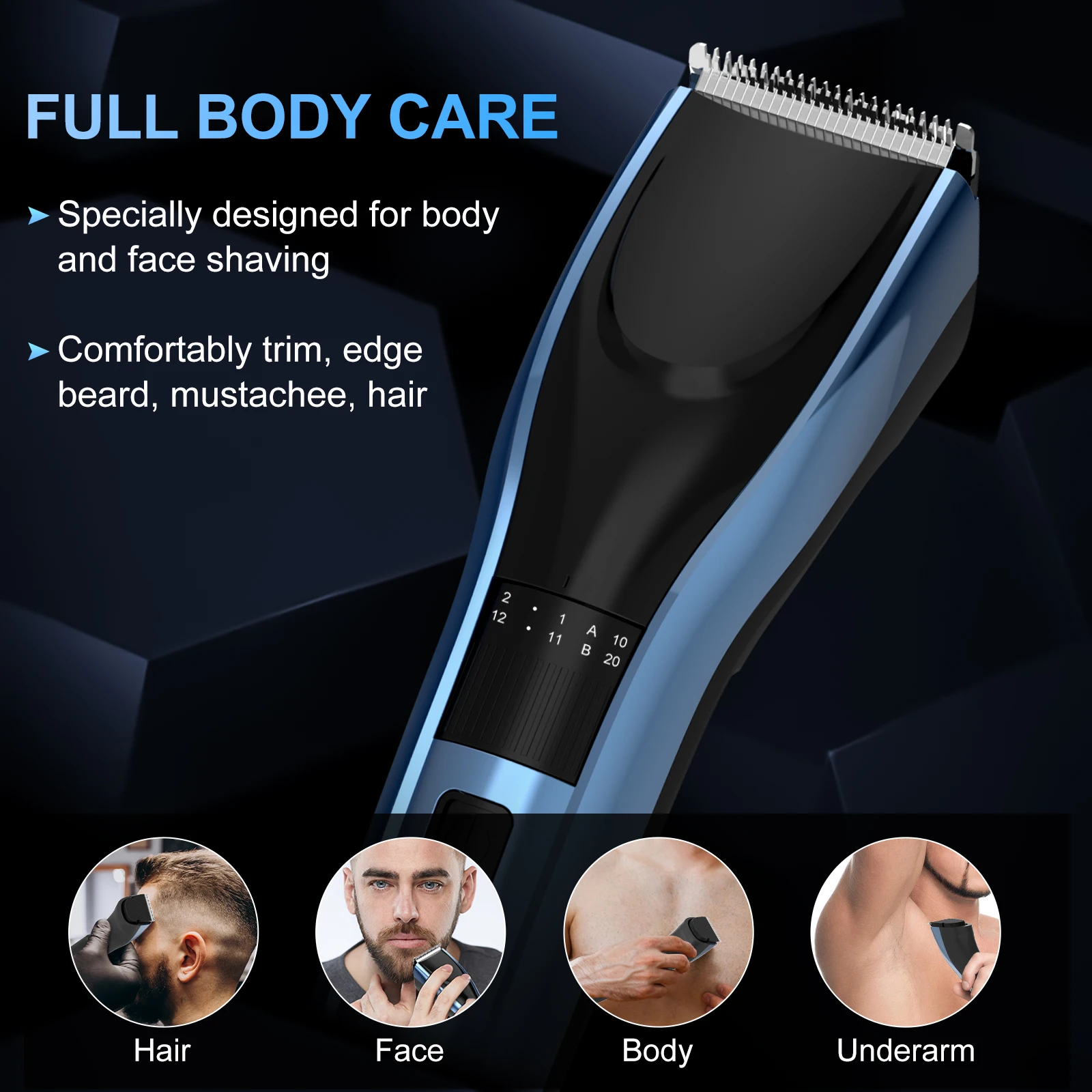 Sejoy Hair Trimmer Electric for Men Women rechargeable LED Display Hair Clipper  Beard Shaving Body Trimmer Professional Barber 6