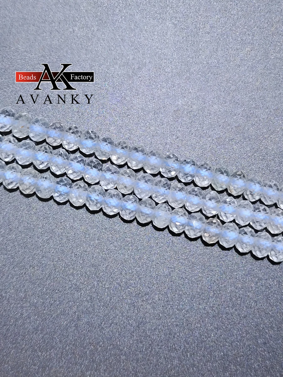 3A Natural Round Gemstone Blue Topaz Beads Loose Spacer For Jewelry Making DIY Necklace Bracelet 15''4x6mm Wholesale