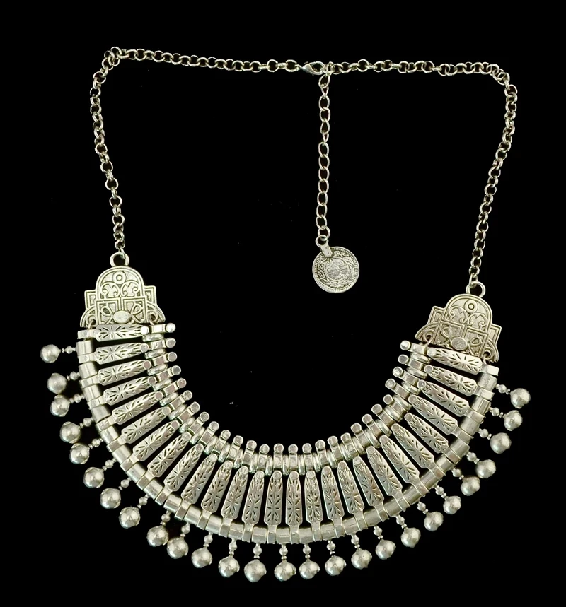 Traditionelle Gypsy afghanische ethnische Halsband-Halskette für Frauen Vintage African Tribe Bib Moon Collares Boho Pakistan Türkischer Schmuck – Detail 5