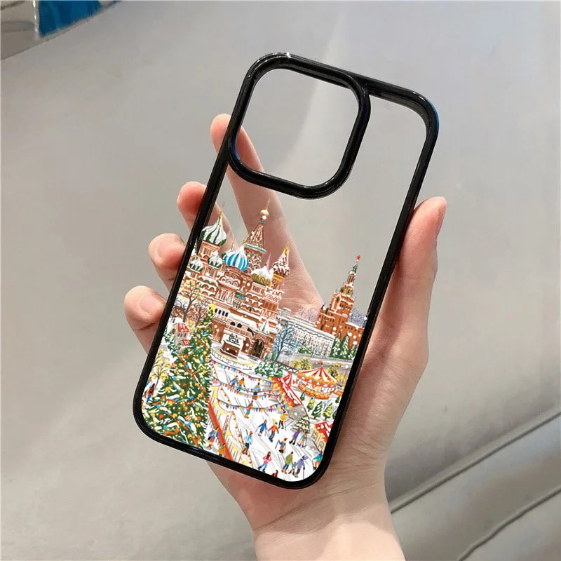 Festive Christmas Street Scenery Phone Case Cover