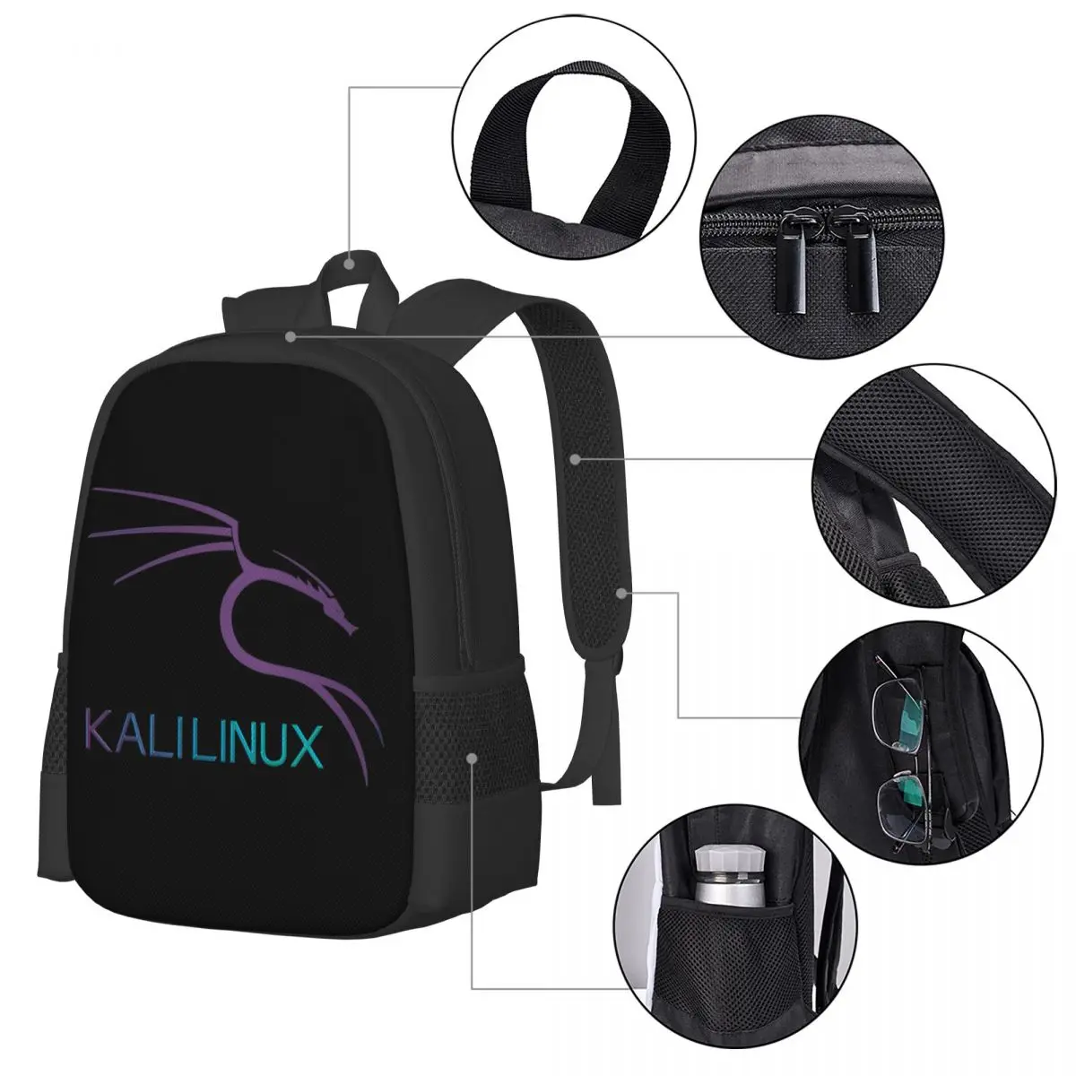 Kali Black Backpack K-Cliffs Classic School Backpack High Quality Basic Bookbag  main image 3