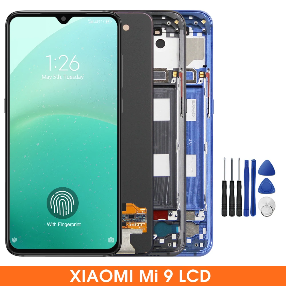 

Super AMOLED 6.39" Mi 9 M1902F1G Display Screen With Fingerpritns For Xiaomi 9 Mi9 LCD display Touch Screen Digitizer Assembly