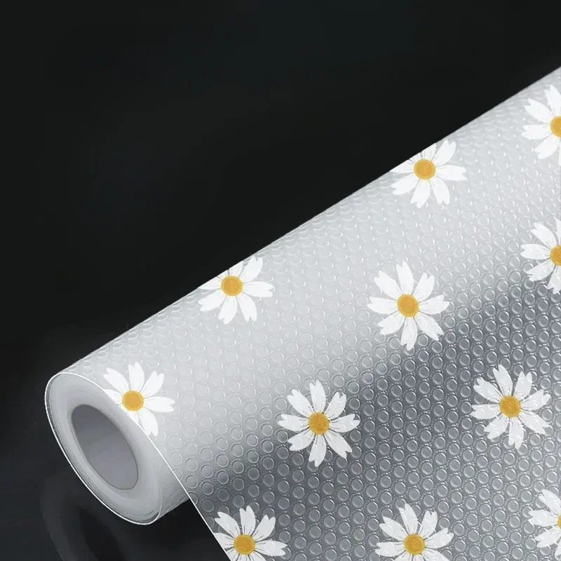 Daisy Shelf Liner for Kitchen Cabinets Non-Adhesive Drawer Liner Non-Slip Refrigerator Waterproof Fridge Pad Cupboard Mat drawer liner shelf liner fridge shelf liner