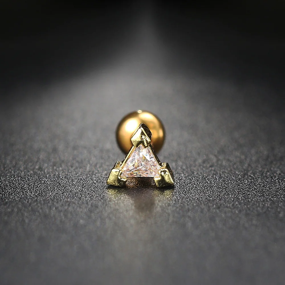 Ear piercing jewelry 1PC Septum Conch Tragus Crown Star Zircon Gold Color Helix Daith Lobe Cartilage Piercing Earrings for Women