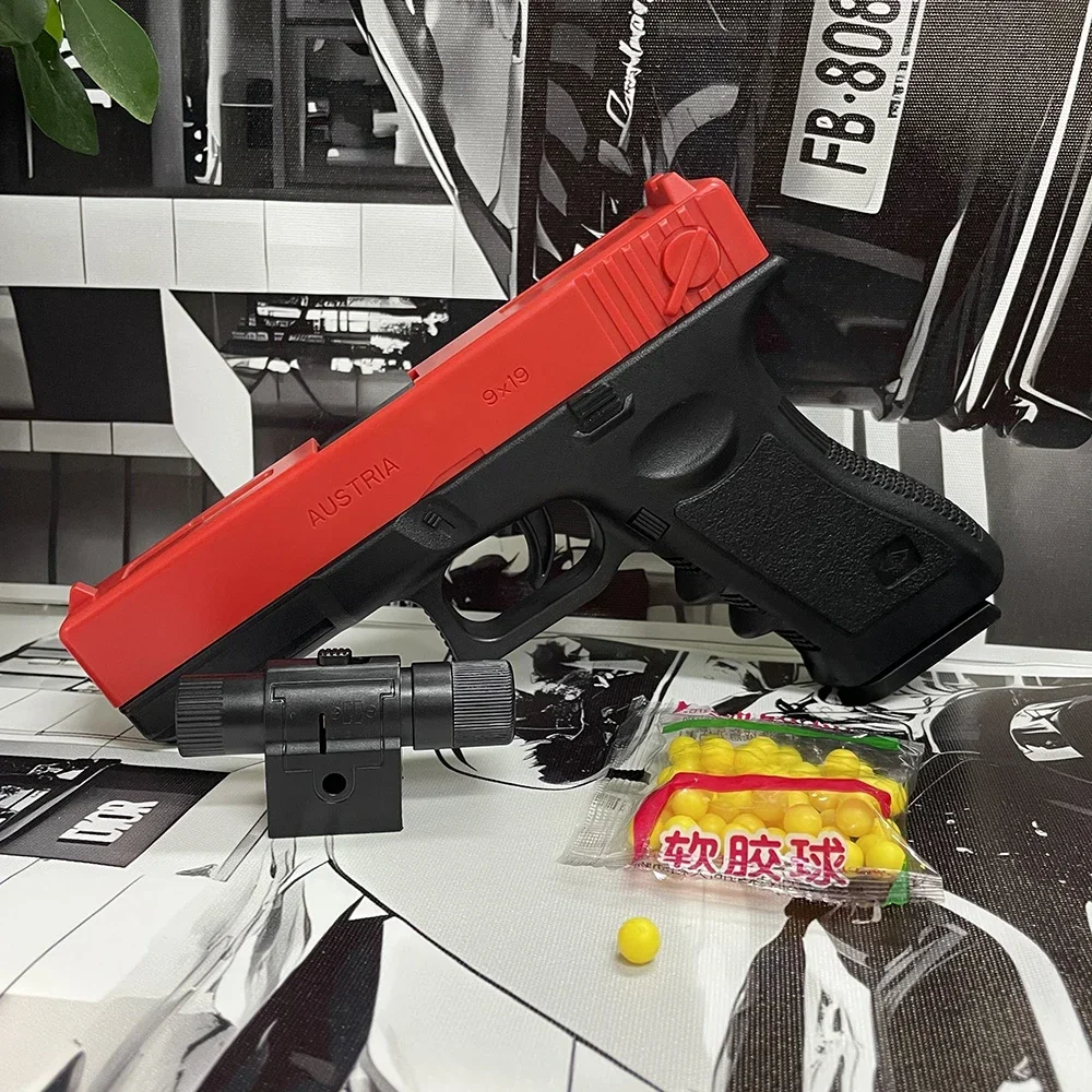 Soft Bullet Airsoft Pistole Handbuch G17 Spielzeugpistole Unteres Magazin mit Laser Outdoor Sports CS Spiel Waffe für Kinder Erwachsene Geschenk – Detail 5