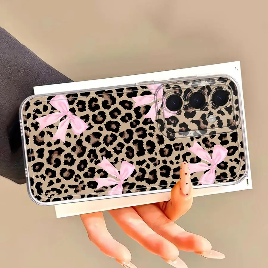 Leopard Print Bow Phone Cover Case