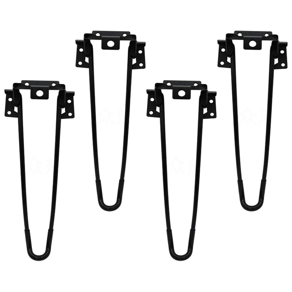 

4 Pcs Folding Table Leg Bracket Home DIY Furniture Legs Metal Hairpin Desk for Bed Iron Adjustable Barrettes