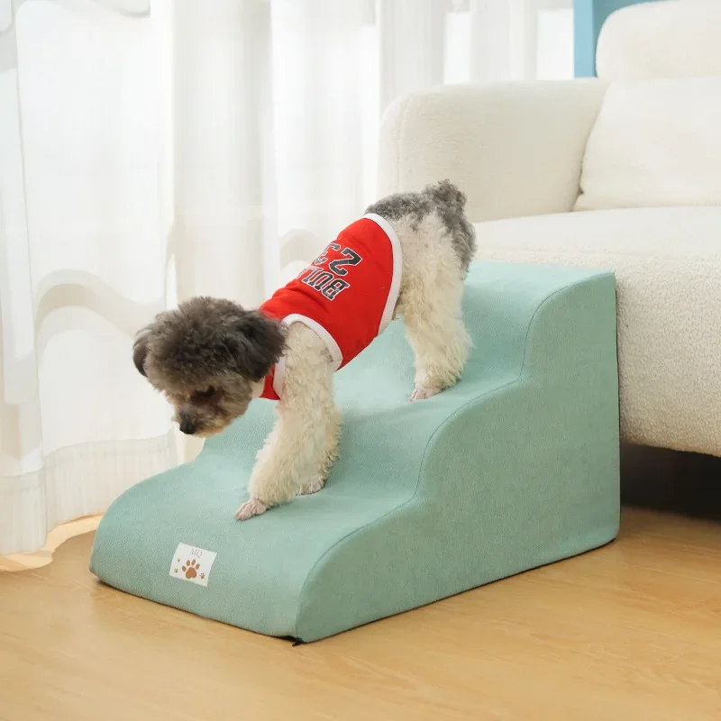 Pet Ramp Dog Anti Slip Staircase Memory Sponge Detachable and Washable 3 Layer Dog and Cat Training Staircase Pet Supplies