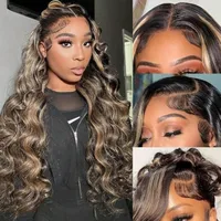 Perruque en cheveux humains 1b/27 Body Wave 13x613x4 HD Lace, avec mèches Ombré, cheveux humains vierges brésiliens, pré-épilée avec baby hair 3