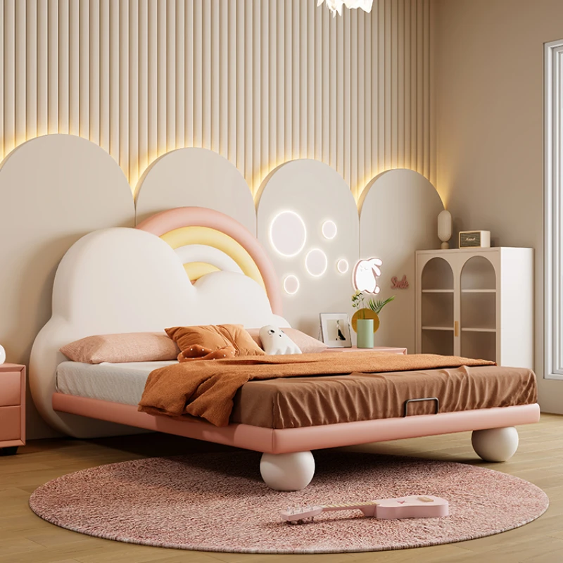 Blue Unique Children's Bed Modern Pretty Loft Queen Bed Comferter Wood Camas De Dormitorio Furniture Home 5