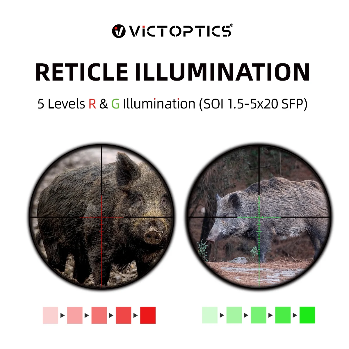 VictOptics SOI 1.5-5x20 SFP LPVO Riflescope 1 inch Lightweight compact FMC Lens 5 R & G Illuminated For Hunting CQB Airsoft