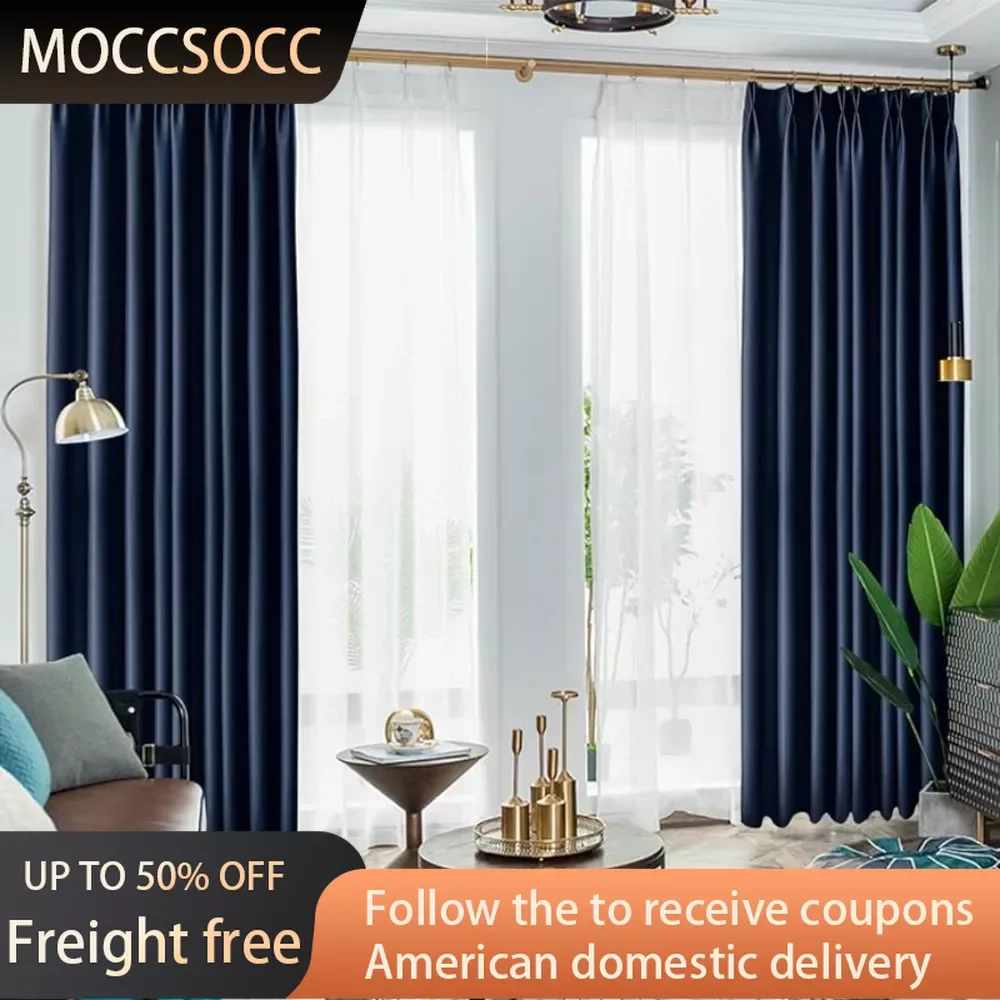 

Pinch Pleat Solid Thermal Insulated 95% Navyout Patio Door Curtain Panel Drape Navy 100" W X 96" L (One Panel) Freight Free Room
