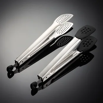 Switch 304 Stainless Steel Barbecue Clip Kitchen Tongs with Silicone Tips Bread Dessert Pastry Tools Spatula BBQ Accessories