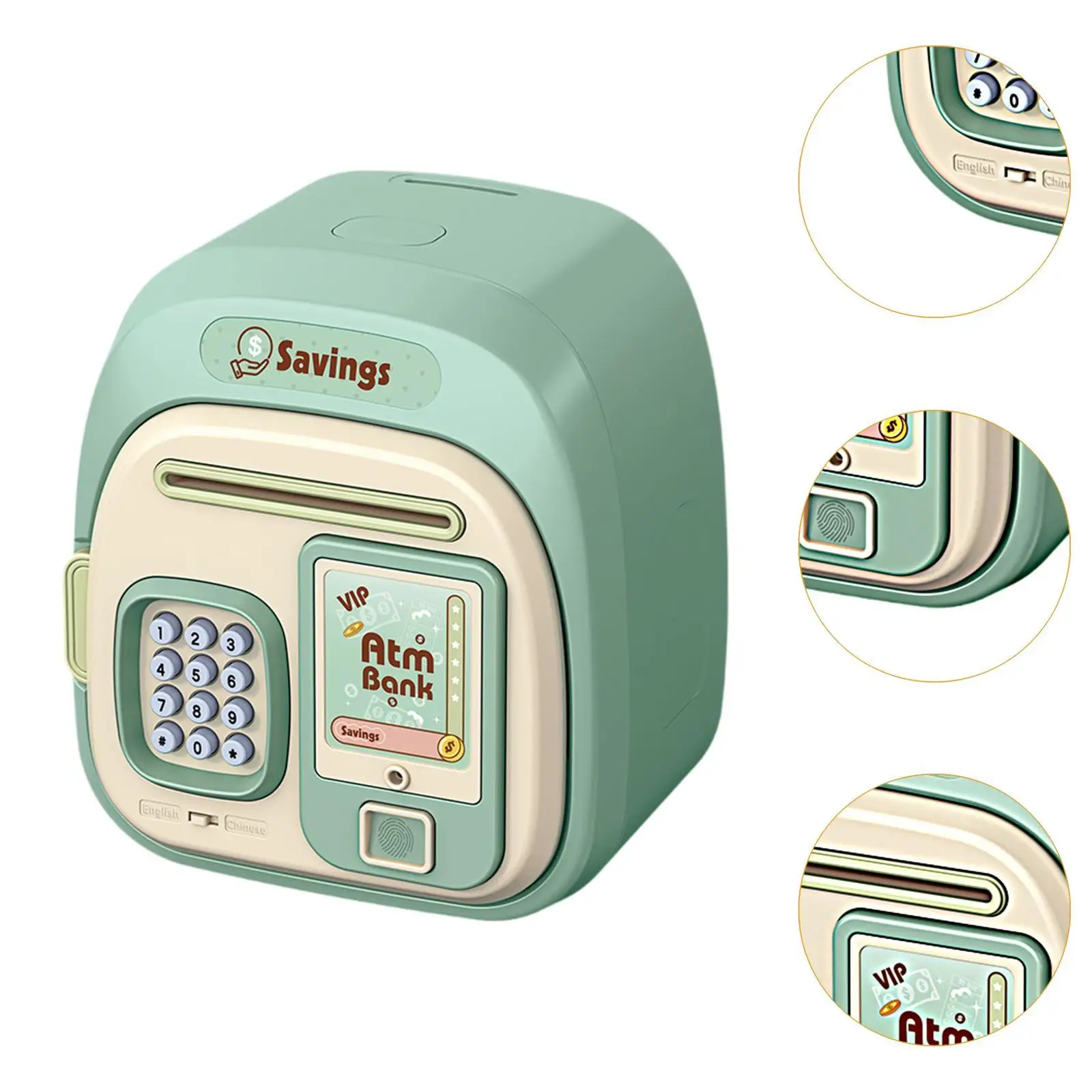 Electronic Piggy Bank, Double Mode Password Automatic Roll Cute Large Capacity