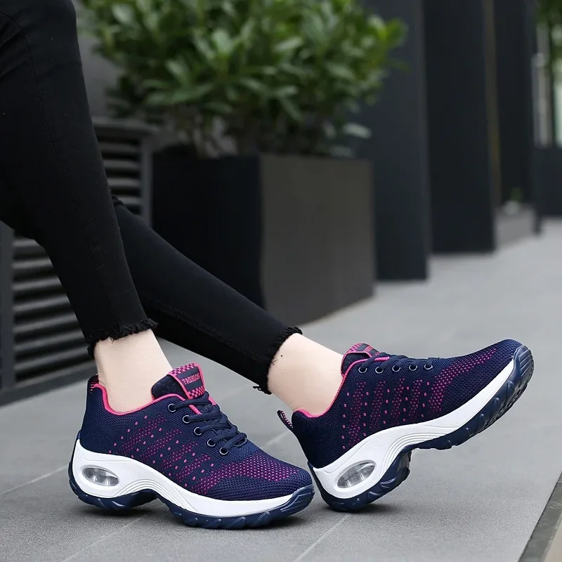 Suhoaziia Blue Tie Dye Women's Running Shoes Breathable Mesh Air Cushion  Sneakers Lace up Shoe for Girls Outdoors: : Fashion