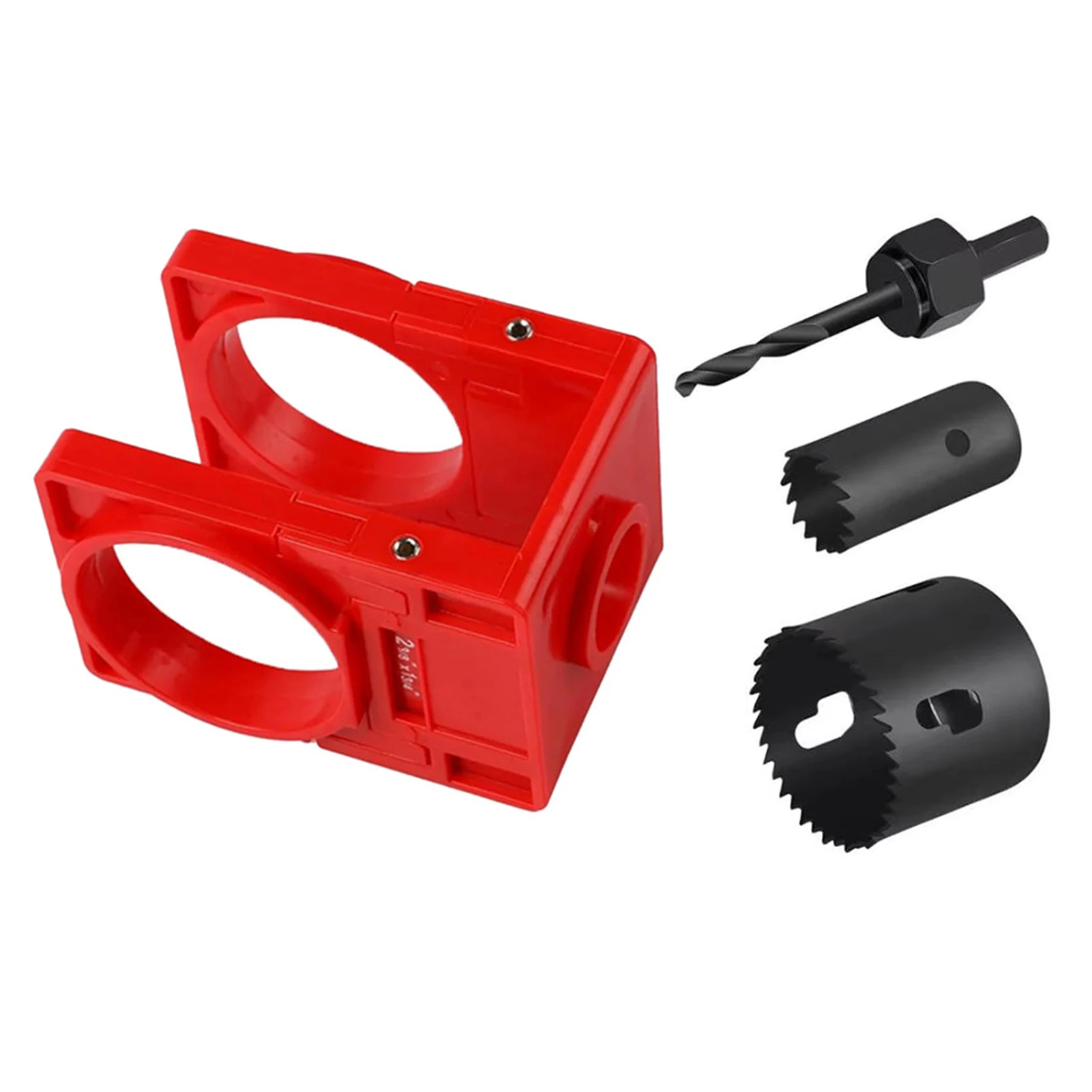 Door Lock Installation Kit Hole Saw Set For Door Knob Lock Carbon Steel Hand Tools With Guide Template Hole Drilling Tool