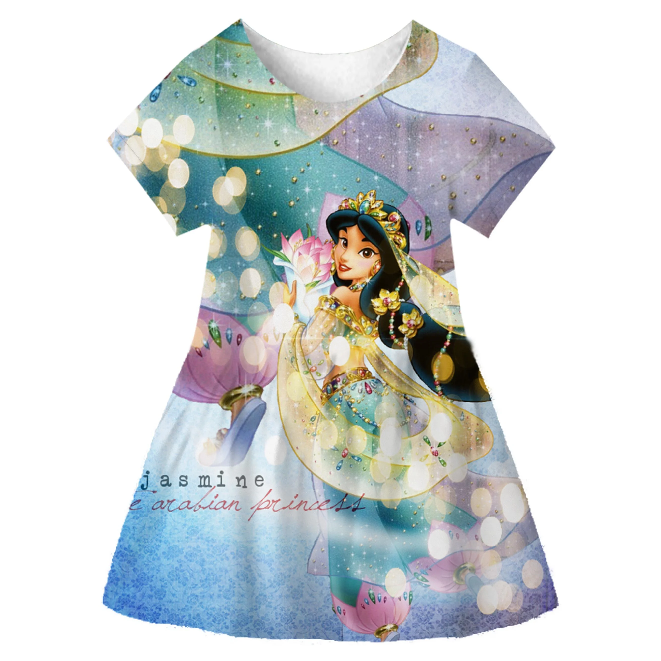 Disney Princess Party Dress Up For Girls Halloween Jasmine Princess Dress Costume Bambini Abbigliamento 3D Regali Di Compleanno Abiti