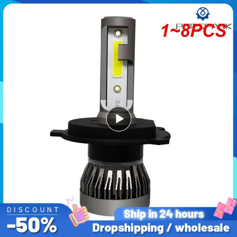 

1~8PCS LED Headlight Conversion COB Bulb H7 LED H11 9005 9006 9W 12000LM White High Power 6000K Headlight Bulb mini led lens h7