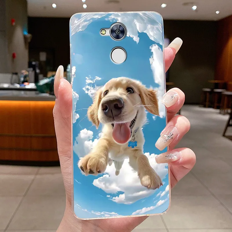 Shockproof Clear TPU Phone Case with Unique Rabbit Lamp and Puppy Design
