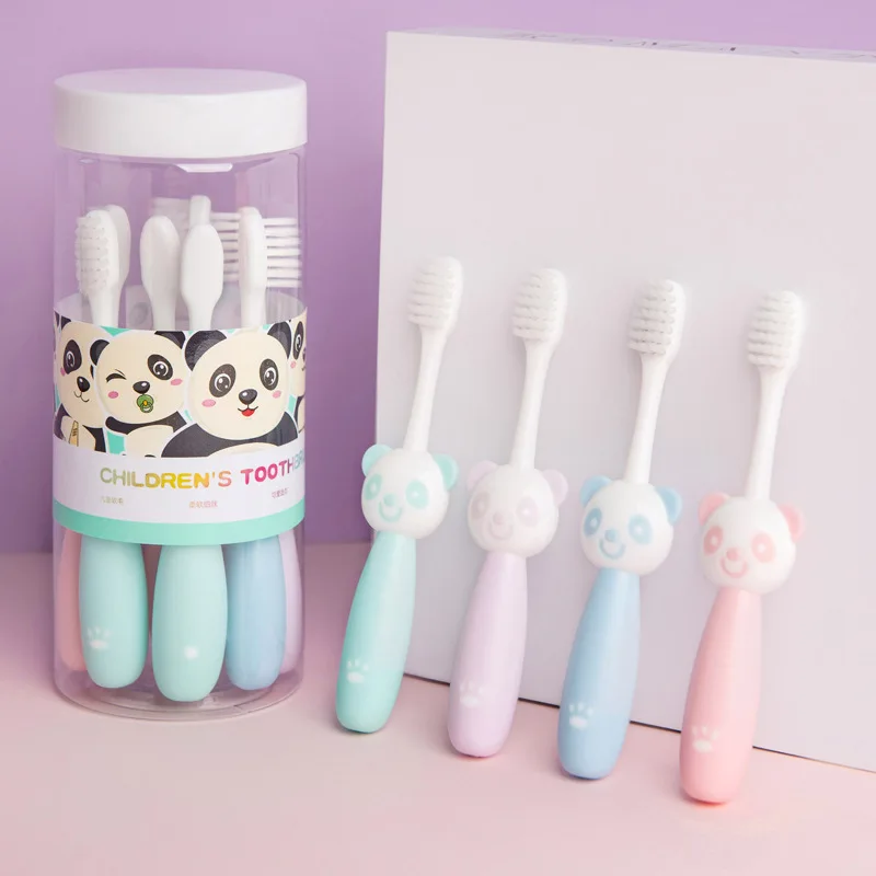 8pcs Cute Cartoon Bear Toothbrush Soft Bristle Silicone Children's Toothbrush Clean Teeth Brushing 0-12 Years Baby