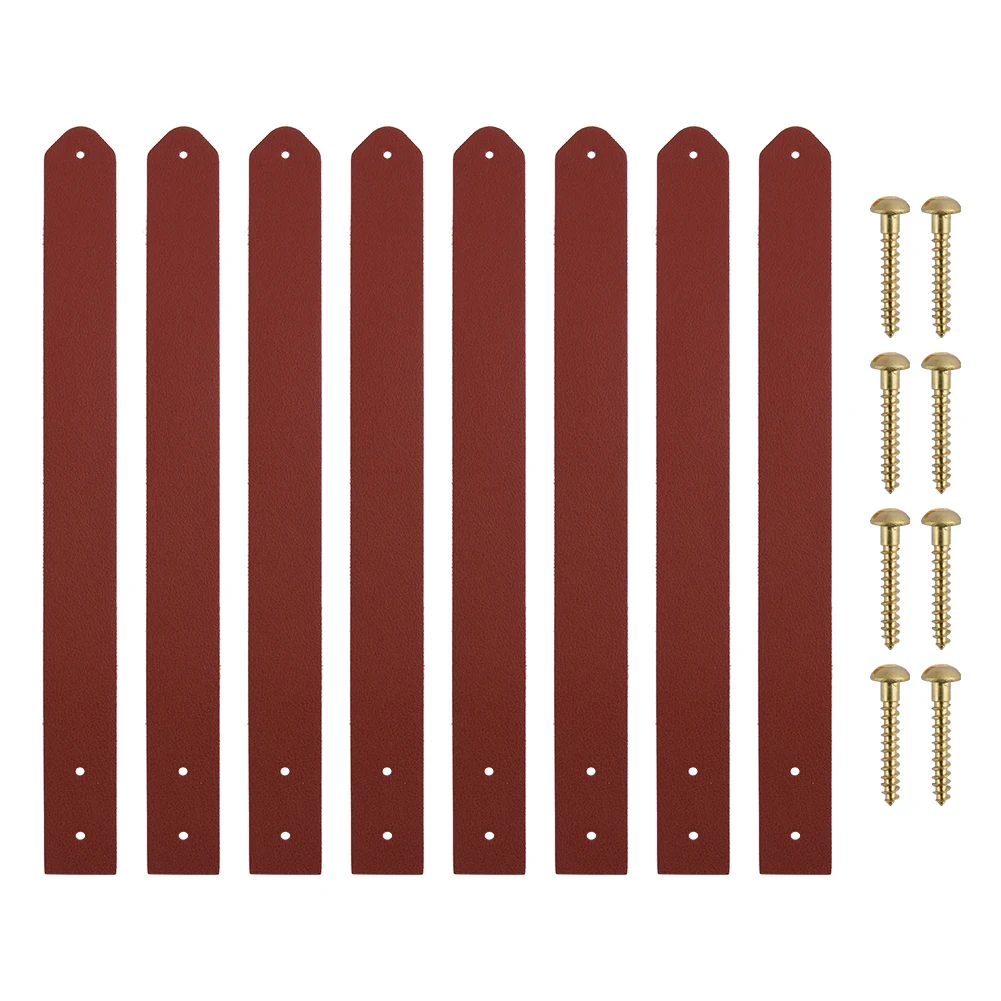 8pcs Wall Hook Storage Strap Hanger Artificial Leather Curtain Rod Holder Shelf Home Decoration 5