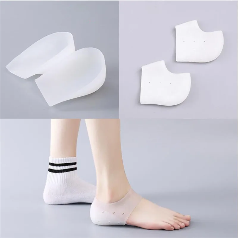 Invisible Height Increase Silicone Socks Gel Heel Pads Orthopedic