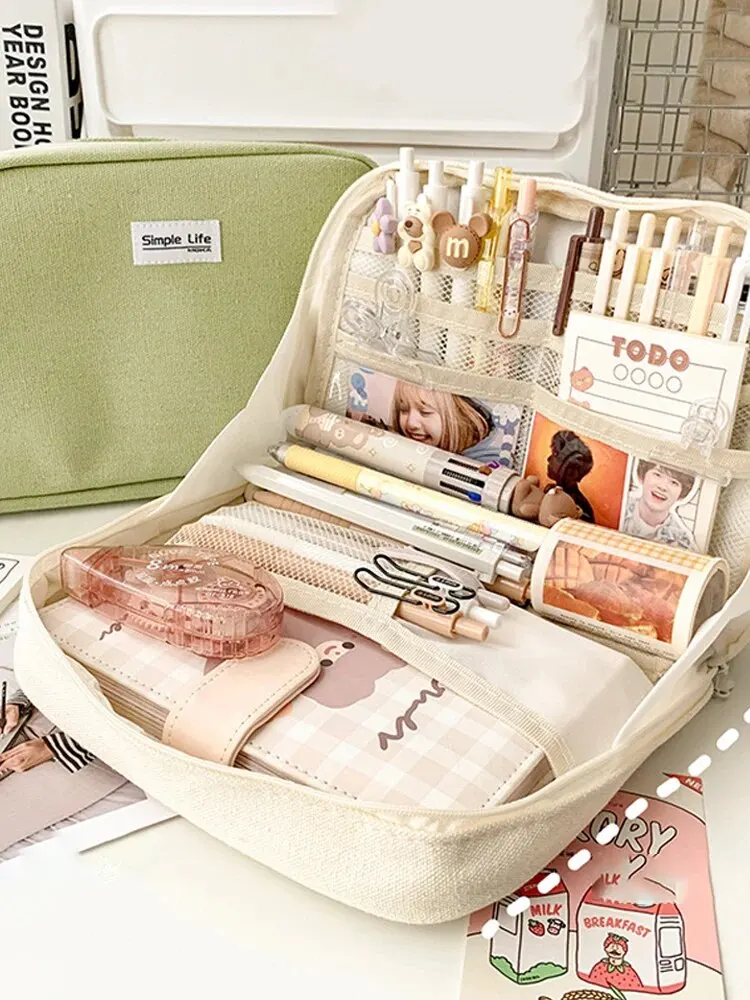 1PC StationeryBag 연필 케이스 대용량 연필 케이스 휴대용 연필 케이..