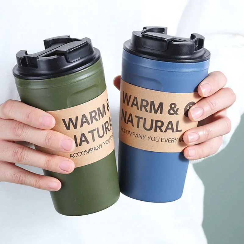 

Coffee Cup Milk Tea Simple Carry-on Cup Outdoor Leisure Sealed Leak-Proof Portable Cup with Cover Gifts 420ml