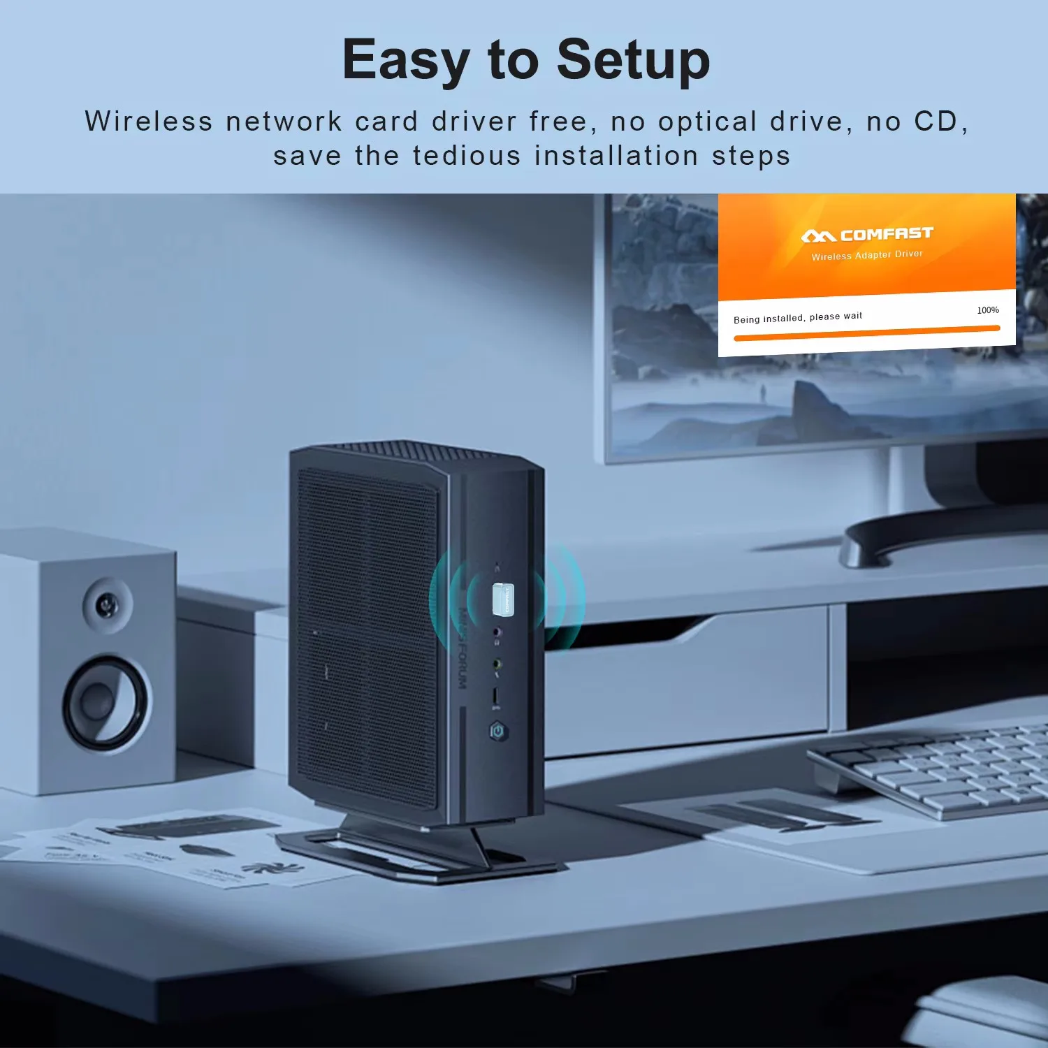 150Mbps USB WiFi adapter 2.4GHz for PC Win 7 8 10 11