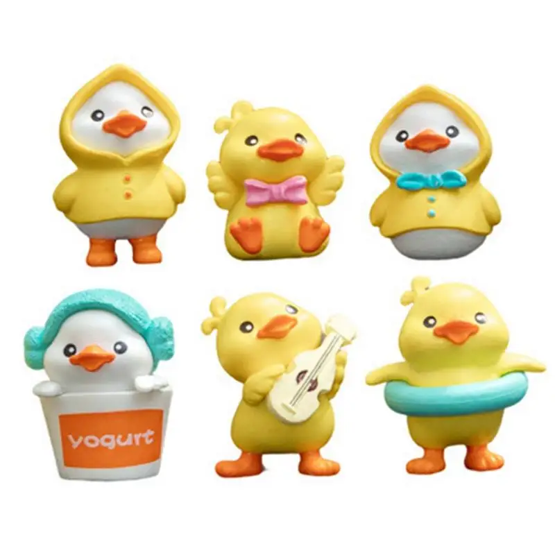 

6 шт., маленькое украшение для автомобиля, украшение для центральной консоли, милое мультяшное украшение в виде желтой утки, украшение для салона автомобиля, Прямая поставка