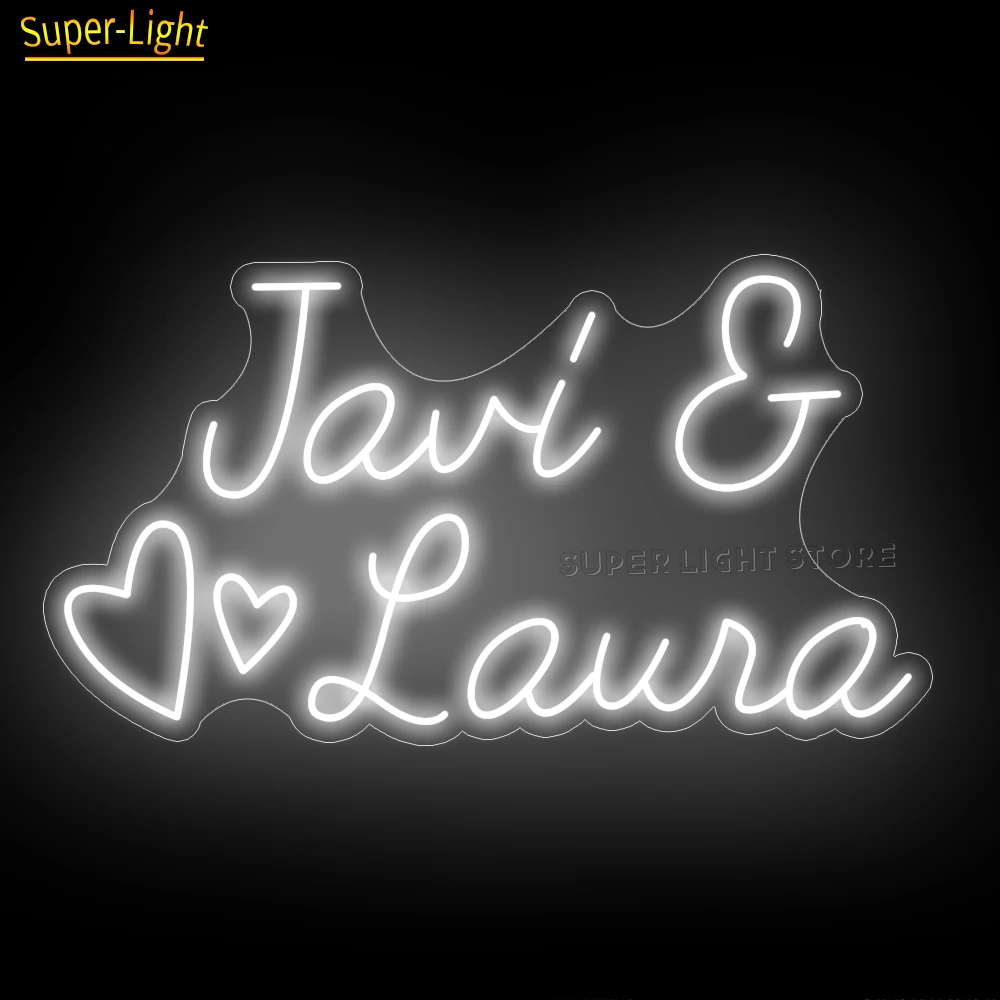 Big Size 60x35cm Customized Neon Couple Name for Wedding Neon Producent Party Wedding Neon Sign Wall Home Decor