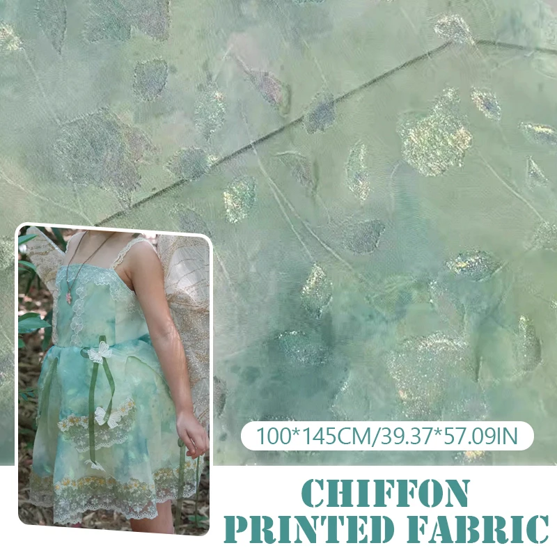 100 cm gebatikter, digital bedruckter Stoff, bunter Jacquard-Chiffon, Retro-bedruckter Stoff, Damen-Lolita-Kleid, Hemd, DIY-Nähstoff – Detail 1