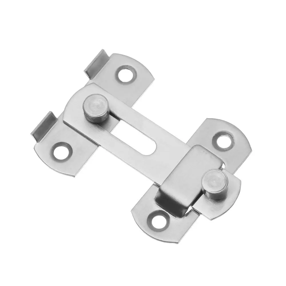 Stainless steel straight lock buckle security hasp door bolt cabinet catches window catch lock silent gate buckle padlock clasp door latch
