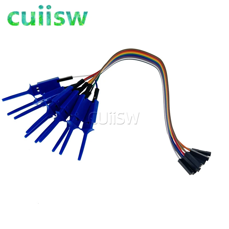 Test Probes 10pcs 200mm High Efficiency Hook Clip Logic Analyzer Cable Gripper Kit Yellow/Red/Black/Green