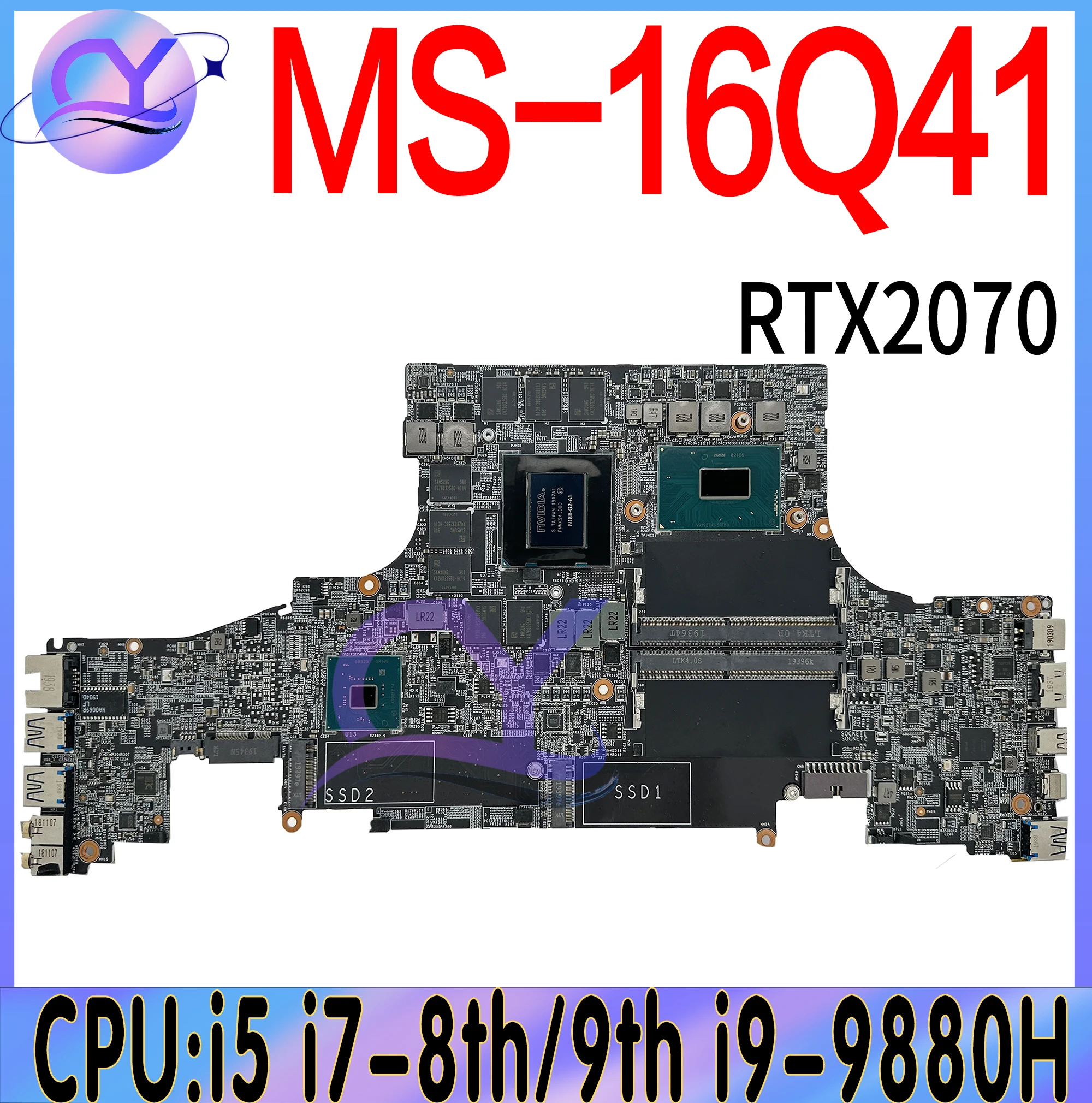 

MS-16Q41 Mainboard For MSI GS65 STEALTH 9SG MS-16Q4 Laptop Motherboard With i5 i7-8th/9th i9-9880H GTX1660Ti/RTX2060/RTX2070