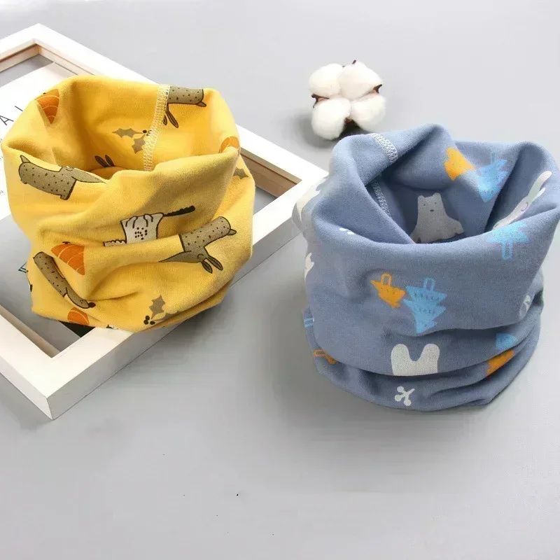 Winter Children Warmer Neck Scarf for Kids Boys Girls Neckerchief Cute Baby Cartoon Scarf Soft Neck Collar Children&acute;s Scarves