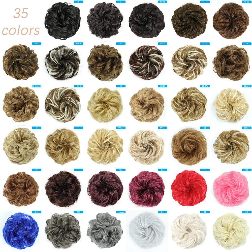 AZQUEEN فوضوي كعكة الشعر التمديد الاصطناعية شريط م...