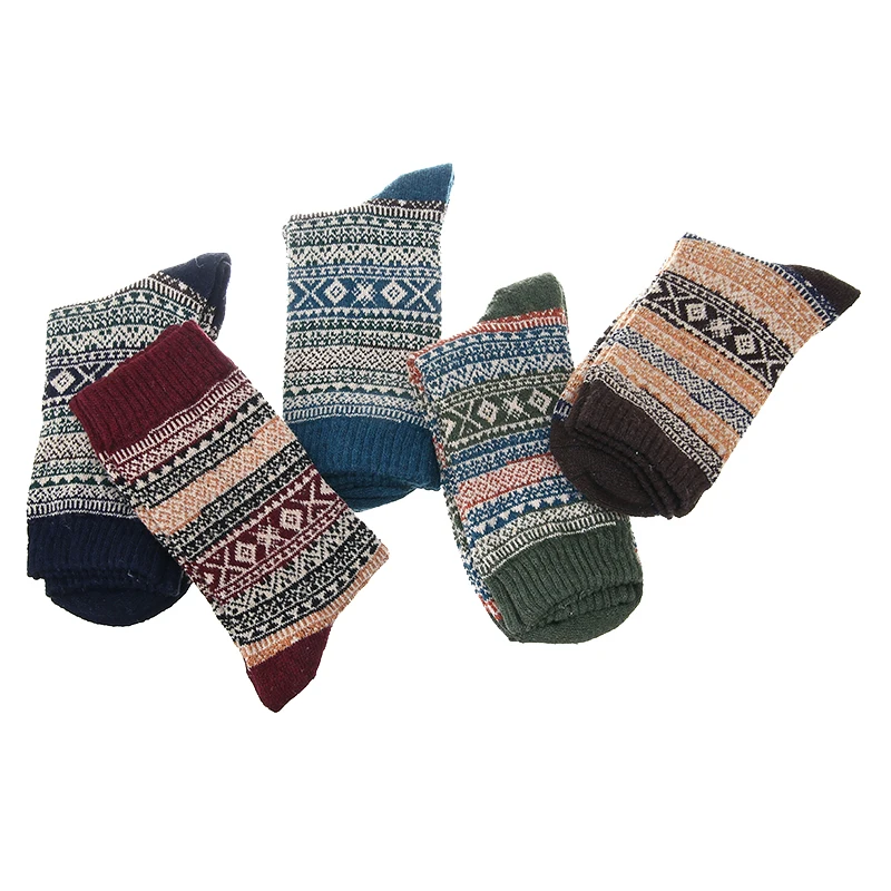 

5 пар, зимние теплые мягкие шерстяные носки для взрослых