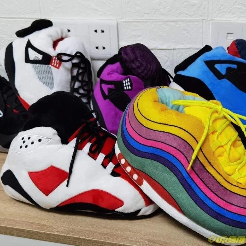

Funny Slippers Basketball Slipper Winter Slippers Sneaker Slippers Home Slippers Men Women House Floor Sliders Indoor Slides