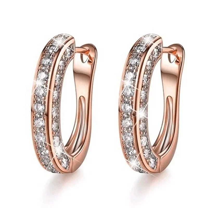 Clip Earrings Delysia King Three-sided Earcuff Luxury Rhinestone Girls Clip on Earrings