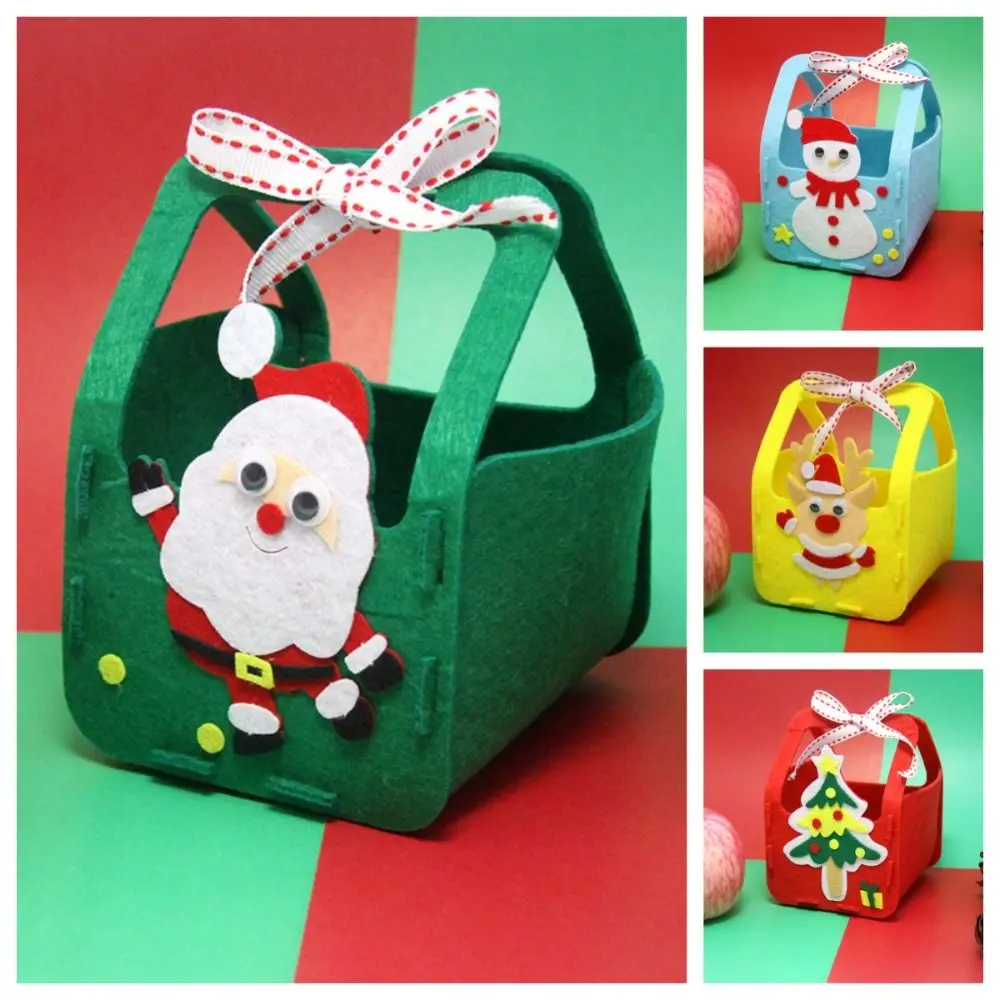 

House Decoracion DIY Xmas Candy Bag Non-woven Fabric Christmas Tree Portable Elk Handbag Santa Claus Father Christmas