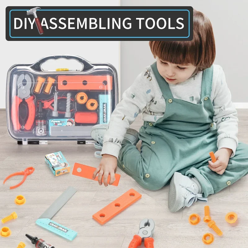 Kids Toolbox Kits Simulated Repair Tool Set Pretend Play House Toy Set with Toy Screwdriver for Kids Christmas Party Montessori