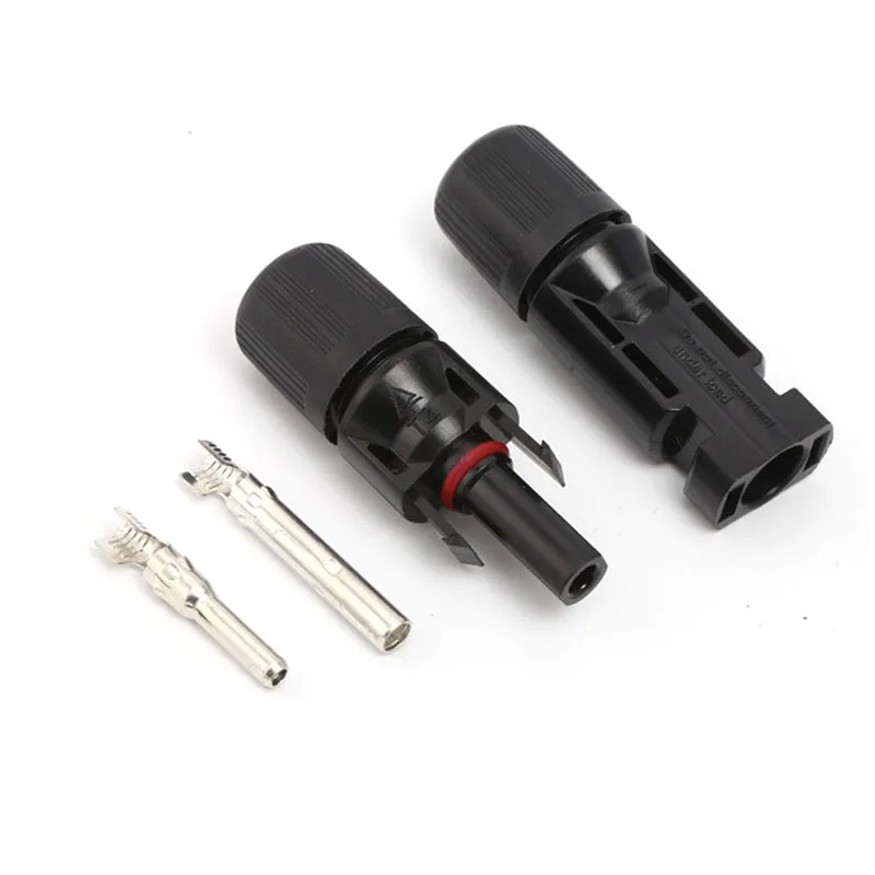 זוג מחברי סולאריים מחברי כבלים (זכר ונקבה) לפאנלים סולאריים ומערכות פוטובולטאיות