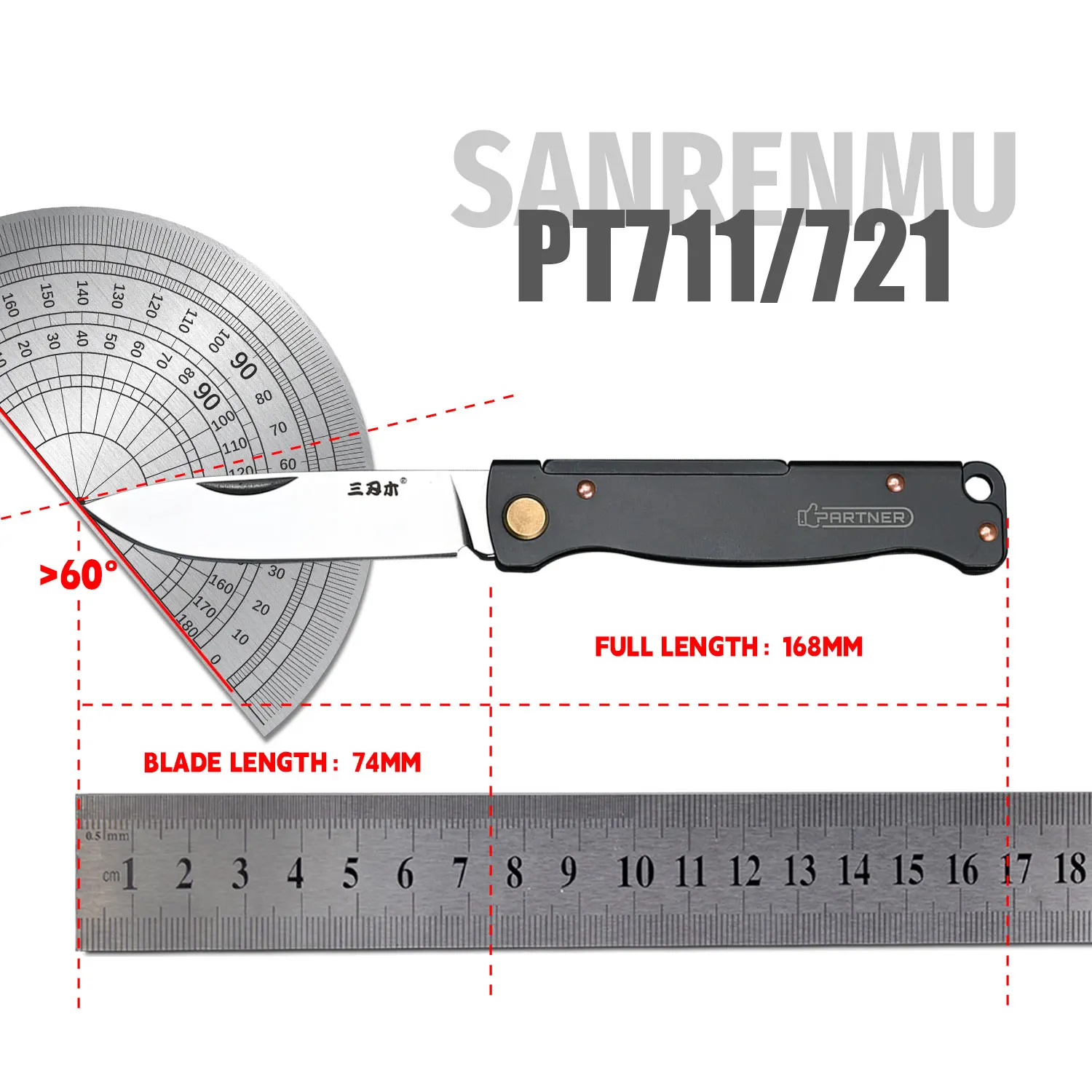 SANRENMU PT711/PT721 Pocket Folding Knife Outdoor Survival Camping Fishing Rescue Multifunction With EDC Knives Self-defense folding knife,folding utility knife,folding cutter