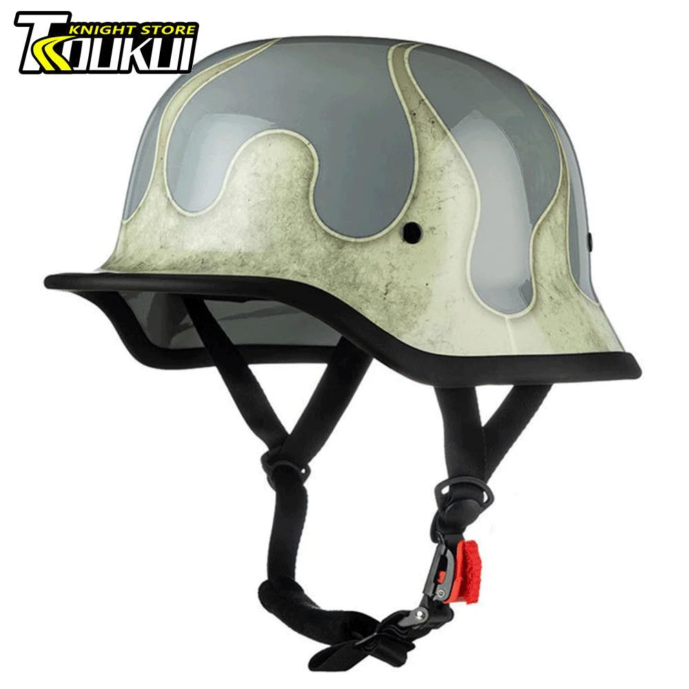 Motorrad-helm-Retro-Deutsch-Kapazit-t-de-Moto-Helm-Punkt-genehmigt ...