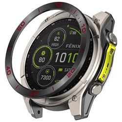 Premium Metal Bezel Ring with Time/Speed Scale - Tactix 8 47mm AMOLED (Time Black Red)